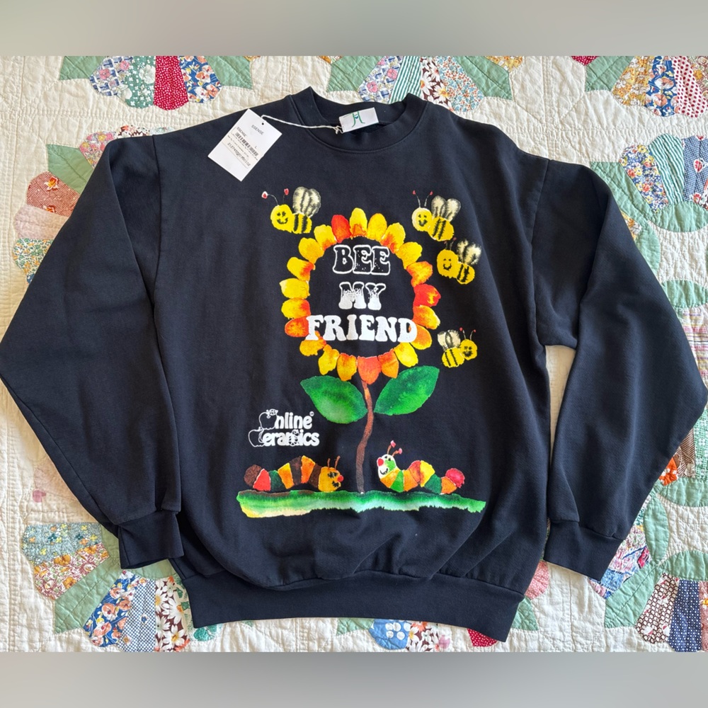 Online Ceramics Bee My Friend Black Sweatshirt